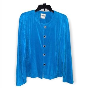 Oversized teal blazer